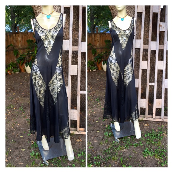 Authentic Vintage Lace & Nylon Lingerie Nightgown